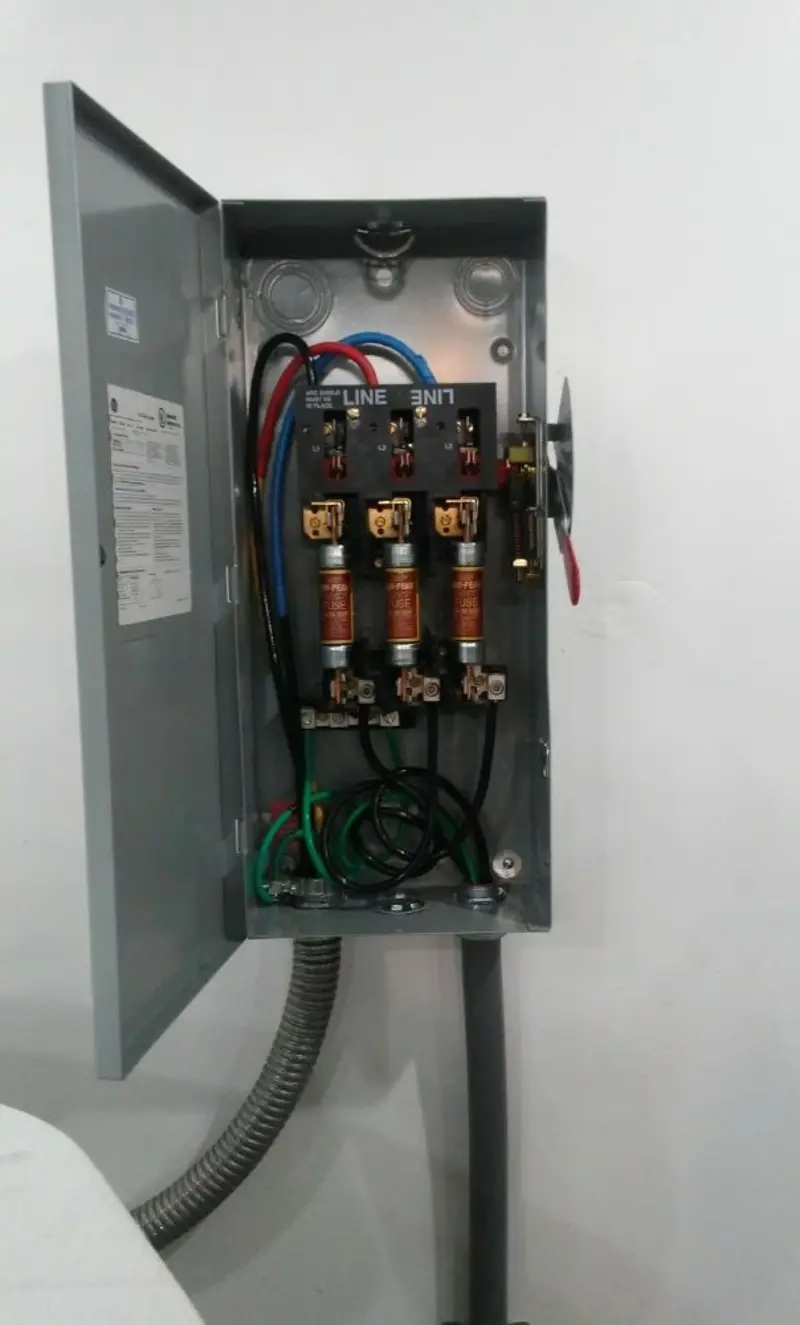 Three-phase disconnect switch installed for Electrical Wiring & Rewiring in Stafford